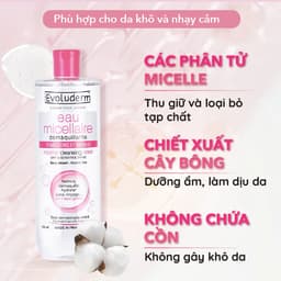 Thumbnail Nước tẩy trang Evoluderm dành cho da dầu mụn, nhạy cảm dễ kích ứng 125ml 4