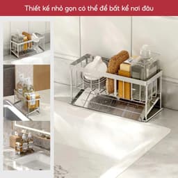 Thumbnail Kệ Inox Để Đồ Rửa Chén Bát Lavabo Có Khay Hứng Nước Tiện Lợi - OENON 2
