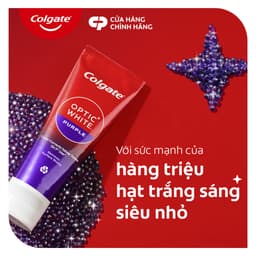 Thumbnail Kem Đánh Răng Colgate trắng răng Optic White Purple 100g công nghệ sắc tím, trung hòa ố vàng tức thì 4
