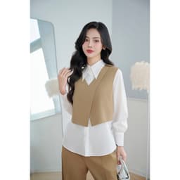 Thumbnail Áo Sơ Mi Nữ 𝐂𝐂𝐇𝐀𝐓 Kiểu 2 Chi Tiết Roses Chất Liệu Tuytsi Cao Cấp 23FDS8013ST 2