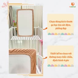 Thumbnail Ga Chống Thấm Cho Bé GOLDCAT 2 Lớp Cao Cấp, Mặt Vải Cotton Siêu Mềm, Giúp Ngăn Ẩm Ướt, Hôi Mốc. 4