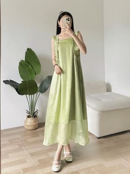 Thumbnail Đầm Dáng Dài Rộng Chữ A Có Túi 2 Bên ENVY D277 2