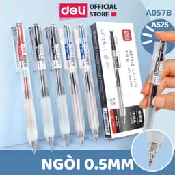 Thumbnail Bút Gel Bút Bi Nước Deli A057B Mực Màu Đen Xanh Đỏ Chính Hãng Bút Mực Gel Ngòi 0.5mm Học Sinh Sinh Viên 1