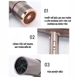 Thumbnail Máy sấy tóc cao cấp ENZO 8003, với công nghệ ION âm cho mái tóc bóng mượt tự nhiên BH 5 Năm 3