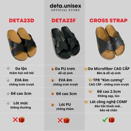Thumbnail Dép Birken Đế Trấu Quai Chéo Nam Nữ Chữ X DETAUNISEX - DETA23 1