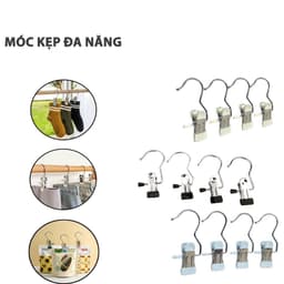 Thumbnail Combo 50 móc kẹp quần áo đa năng, treo quần áo, móc treo đồ đa năng bằng thép không rỉ, tiết kiệm diện tích 1