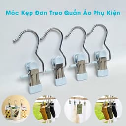 Thumbnail Combo 50 móc kẹp quần áo đa năng, treo quần áo, móc treo đồ đa năng bằng thép không rỉ, tiết kiệm diện tích 2