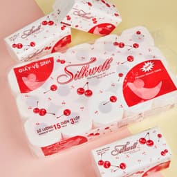 Thumbnail Combo 3 dây giấy vệ sinh Cherry 15 cuộn 3 lớp mềm mịn siêu dai chính hãng 3