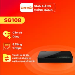 Thumbnail Bộ Chia Mạng Switch Để Bàn Tenda SG108 8 Cổng 10/100/1000Mbps - Hàng Chính Hãng 1