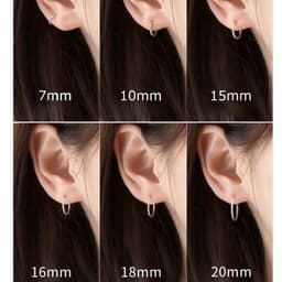 Thumbnail Khuyên tai bạc TLEE tròn trơn nhiều size có chốt basic B0278 2