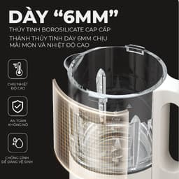Thumbnail Máy làm sữa hạt tự động Yeahcook, cối thuỷ tinh cường lực trong suốt dễ sử dụng và an toàn vệ sinh 2