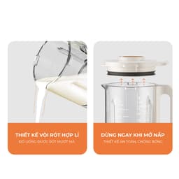 Thumbnail Máy làm sữa hạt tự động Yeahcook, cối thuỷ tinh cường lực trong suốt dễ sử dụng và an toàn vệ sinh 4