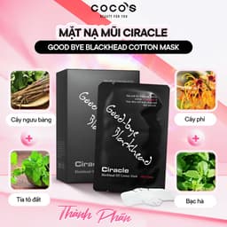 Thumbnail Mặt Nạ Mũi Đẩy Mụn Đầu Đen Sợi Bã Nhờn Ciracle Good bye Blackhead Cotton Mask (5ml x 20 miếng) 2
