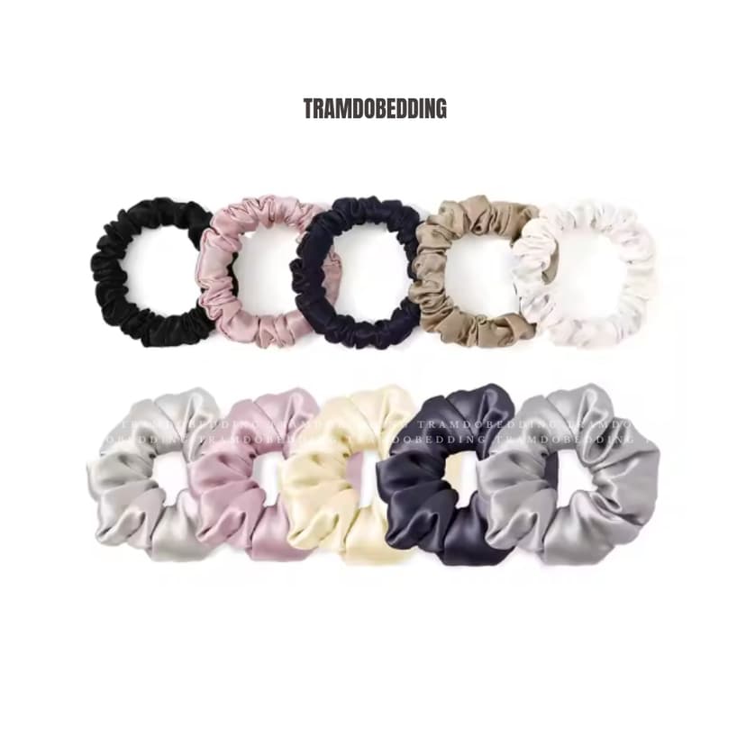 Ảnh Buộc Tóc Lụa NITE9SILK TRAMDOBEDDING Ngăn Xơ Rối Tóc | Silk Hair Scrunchie | Size M 4