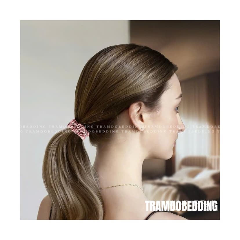 Ảnh Buộc Tóc Lụa NITE9SILK TRAMDOBEDDING Ngăn Xơ Rối Tóc | Silk Hair Scrunchie | Size S 4