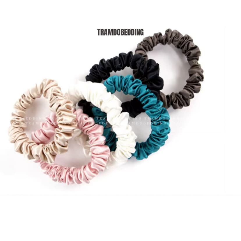 Ảnh Buộc Tóc Lụa NITE9SILK TRAMDOBEDDING Ngăn Xơ Rối Tóc | Silk Hair Scrunchie | Size S 1