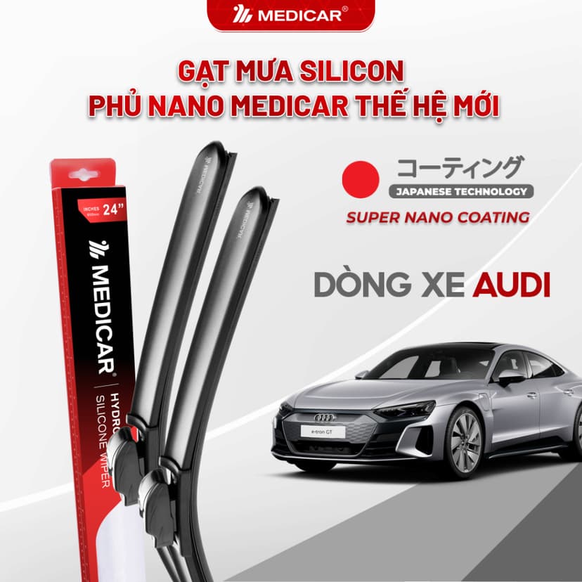 Ảnh Cặp gạt mưa ô tô xe AUDI - Gạt mưa ô tô Silicon phủ nano chống nước Medicar 1