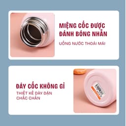 Thumbnail Bình đựng nước giữ nhiệt có ống hút Yeahcook, tặng kèm bộ nắp đa năng 4
