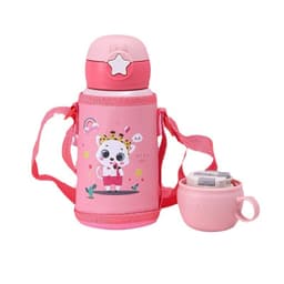 Thumbnail Bình đựng nước giữ nhiệt có ống hút Yeahcook, tặng kèm bộ nắp đa năng 1