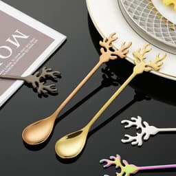 Thumbnail Thìa nĩa ăn trái cây inox mạ vàng Yeahcook 4