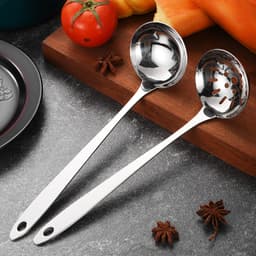 Thumbnail YEAHCOOK Muỗng inox size lớn phù hợp dùng cho nhà bếp 2