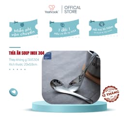 Thumbnail YEAHCOOK Thìa inox 304 thiết kế phù hợp ăn súp phở cháo phụ kiện cho bàn ăn sang trọng 2