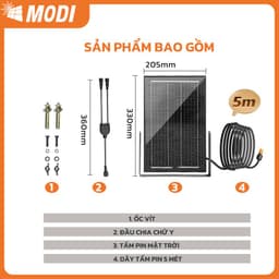 Thumbnail Tấm Thu Năng Lượng Mặt Trời Mono MODI SOLAR Hiệu Suất Sạc Nhanh Phù Hợp Cho Đèn Pha Tấm Pin Trên 20W 3