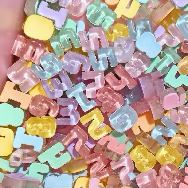 Ảnh Charm Số Trang Trí Nón Bảo Hiểm, Điện Thoại. Charm Số Dùng Làm Đồ DIY,Trang Trí Kẹp Tóc 2