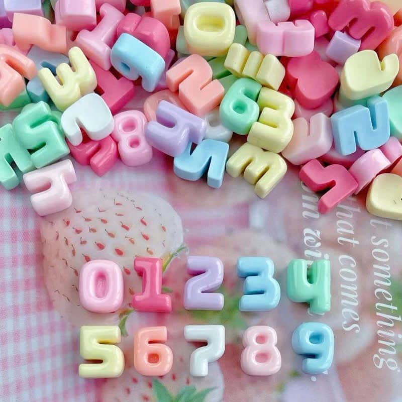 Ảnh Charm Số Trang Trí Nón Bảo Hiểm, Điện Thoại. Charm Số Dùng Làm Đồ DIY,Trang Trí Kẹp Tóc 3