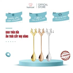 Thumbnail Thìa nĩa ăn trái cây inox mạ vàng Yeahcook 1