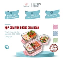 Thumbnail hộp cơm thủy tinh chia ngăn tiện ích khi mang cơm tới văn phòng du lịch giã ngoại YEAHCOOK 1