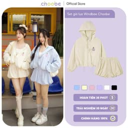 Thumbnail Set áo khoác nữ Windbee Choobe Club chống nắng cản gió vải gió lụa khóa kéo kèm quần đùi AK18 + QS18 1