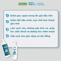 Thumbnail Dầu gội sạch gàu hết ngứa & dầu xả dưỡng tóc Novocare - Freeskin dùng cho tóc gàu, ngứa, viêm da tiết bã 220ml 2