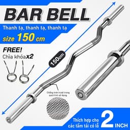 Thumbnail - Thanh tạ cong 1,5M curved 2 loại phi 25/50 hỗ trợ tập luyện cơ tay trước và sau 2