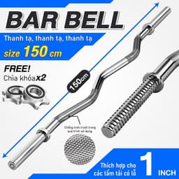 Thumbnail - Thanh tạ cong 1,5M curved 2 loại phi 25/50 hỗ trợ tập luyện cơ tay trước và sau 1