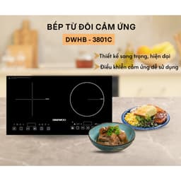 Thumbnail Bếp Đôi Điện Từ Hồng Ngoại Daewoo DWHB-3801C, mặt kính pha lê bóng 3800W 1