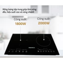 Thumbnail Bếp Đôi Điện Từ Hồng Ngoại Daewoo DWHB-3801C, mặt kính pha lê bóng 3800W 2