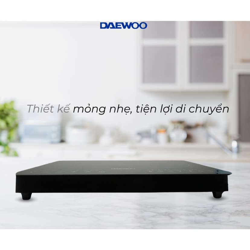 Ảnh Bếp Đôi Điện Từ Hồng Ngoại Daewoo DWHB-3801C, mặt kính pha lê bóng 3800W 4