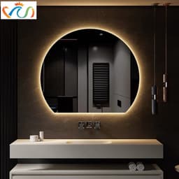 Thumbnail Gương tròn khuyết treo phòng tắm, bàn trang điểm VUADECOR led cảm ứng cao cấp 2