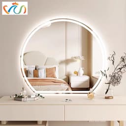 Thumbnail Gương tròn khuyết treo phòng tắm, bàn trang điểm VUADECOR led cảm ứng cao cấp 1
