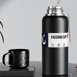 Thumbnail Bình nước thể thao học sinh, bình giữ nhiệt du lịch  dung tích lớn hiển thị nhiệt kèm cốc đựng 1