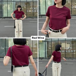 Thumbnail TheBlueTshirt - Áo thun tay ngắn trơn cho nữ - Hero T - Women 2
