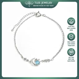 Thumbnail Lắc tay bạc nữ TLEE mặt trăng moonstone nhân tạo cách điệu nữ tính TLEE JEWELRY LT0195 1