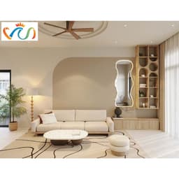 Thumbnail Gương toàn thân led cảm ứng cao cấp hình lượn sóng nghệ thuật VUADECOR kích thước 80x180cm (tặng kèm đế gỗ) 4