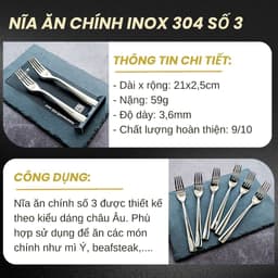 Thumbnail Bộ 6 nĩa inox 304 DandiHome cao cấp, sang trọng, tinh tế 3