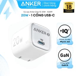 Thumbnail Củ sạc nhanh Anker Zolo GaN 20W 1 cổng USB-C, Power IQ 3.0 - A2699 Hỗ trợ sạc nhanh cho Iphone 8 trở lên 1