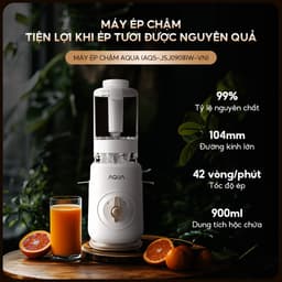 Thumbnail Máy ép chậm AQUA JSJ0901RW 900ml, ép nguyên quả trái cây, vắt kiệt bã - Bảo hành 12 tháng 3