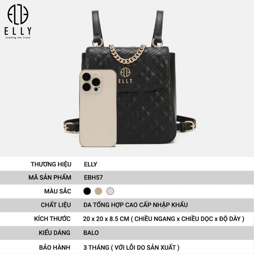 Ảnh BALO NỮ THỜI TRANG ELLY – EBH57 2