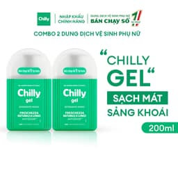 Thumbnail Combo 2 Dung dịch vệ sinh phụ nữ Chilly Gel chiết xuất bạc hà se se lạnh, bùng tươi mát chai 200ml 2