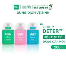 Thumbnail Dung dịch vệ sinh phụ nữ Chilly làm sạch và dưỡng ẩm, chiết xuất bạc hà 200ml 2
